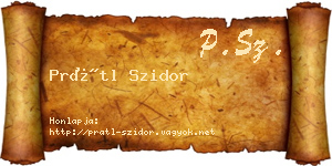 Prátl Szidor névjegykártya